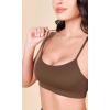 imageODODOS Cloud Feeling Y Racerback Sports Bra for Women Wirefree Padded Strappy Yoga BraBrunette