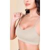 imageODODOS Cloud Feeling Y Racerback Sports Bra for Women Wirefree Padded Strappy Yoga BraOat Milk