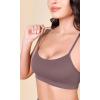 imageODODOS Cloud Feeling Y Racerback Sports Bra for Women Wirefree Padded Strappy Yoga BraPurple Taupe