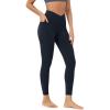 imageODODOS Cloud Feeling Gathered Cross Waist Leggings with Pockets for Women 25quot  28quot Crossover Lounge Yoga PantsDeep Navy