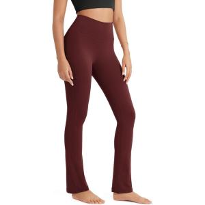 imageODODOS Cloud Feeling Straight Leg Pants with Back Pocket for Women High Waist Casual Lounge Yoga Pants 28quot  30quot InseamBurgundy