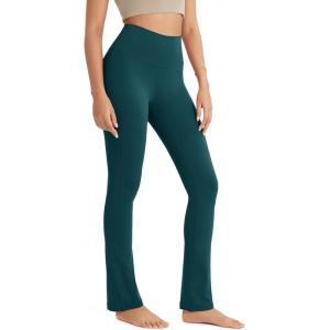 imageODODOS Cloud Feeling Straight Leg Pants with Back Pocket for Women High Waist Casual Lounge Yoga Pants 28quot  30quot InseamForest Teal