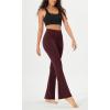 imageODODOS Cloud Feeling Flared Yoga Pants with Back Pocket for Women High Waist Casual Bootleg Lounge Pants 30quot32quot InseamBurgundy