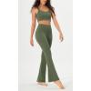 imageODODOS Cloud Feeling Flared Yoga Pants with Back Pocket for Women High Waist Casual Bootleg Lounge Pants 30quot32quot InseamDark Olive