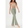 imageODODOS Cloud Feeling Flared Yoga Pants with Back Pocket for Women High Waist Casual Bootleg Lounge Pants 30quot32quot InseamLime Stone