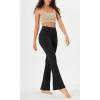 imageODODOS Cloud Feeling Flared Yoga Pants with Back Pocket for Women High Waist Casual Bootleg Lounge Pants 30quot32quot InseamOnyx Black Grey
