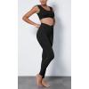 imageODODOS Cloud Feeling Ruched Yoga Leggings for Women 25quot  28quot High Waist Crossover Yoga PantsBlack