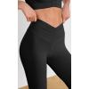 imageODODOS Cloud Feeling Ruched Yoga Leggings for Women 25quot  28quot High Waist Crossover Yoga PantsBlack