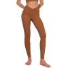 imageODODOS Cloud Feeling Ruched Yoga Leggings for Women 25quot  28quot High Waist Crossover Yoga PantsCaramel
