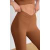 imageODODOS Cloud Feeling Ruched Yoga Leggings for Women 25quot  28quot High Waist Crossover Yoga PantsCaramel