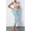 imageODODOS Cloud Feeling Ruched Yoga Leggings for Women 25quot  28quot High Waist Crossover Yoga PantsChambray