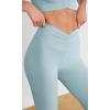 imageODODOS Cloud Feeling Ruched Yoga Leggings for Women 25quot  28quot High Waist Crossover Yoga PantsChambray