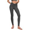 imageODODOS Cloud Feeling Ruched Yoga Leggings for Women 25quot  28quot High Waist Crossover Yoga PantsCharcoal