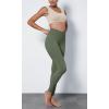 imageODODOS Cloud Feeling Ruched Yoga Leggings for Women 25quot  28quot High Waist Crossover Yoga PantsDark Olive