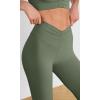 imageODODOS Cloud Feeling Ruched Yoga Leggings for Women 25quot  28quot High Waist Crossover Yoga PantsDark Olive