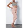 imageODODOS Cloud Feeling Ruched Yoga Leggings for Women 25quot  28quot High Waist Crossover Yoga PantsDusty Pink