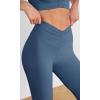 imageODODOS Cloud Feeling Ruched Yoga Leggings for Women 25quot  28quot High Waist Crossover Yoga PantsInk Blue