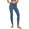 imageODODOS Cloud Feeling Ruched Yoga Leggings for Women 25quot  28quot High Waist Crossover Yoga PantsInk Blue