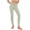 imageODODOS Cloud Feeling Ruched Yoga Leggings for Women 25quot  28quot High Waist Crossover Yoga PantsLime Stone