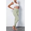 imageODODOS Cloud Feeling Ruched Yoga Leggings for Women 25quot  28quot High Waist Crossover Yoga PantsLime Stone