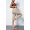 imageODODOS Cloud Feeling Ruched Yoga Leggings for Women 25quot  28quot High Waist Crossover Yoga PantsShaker Beige