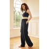 imageODODOS Womens Modal Soft Wide Leg Cargo Pants with Pockets Adjustable Shockcord High Waist Loose Jogger PantsBlack