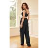 imageODODOS Womens Modal Soft Wide Leg Cargo Pants with Pockets Adjustable Shockcord High Waist Loose Jogger PantsBlack