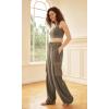imageODODOS Womens Modal Soft Wide Leg Cargo Pants with Pockets Adjustable Shockcord High Waist Loose Jogger PantsEspresso
