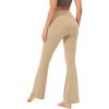 imageODODOS Cloud Feeling Flared Yoga Pants with Back Pocket for Women High Waist Casual Bootleg Lounge Pants 30quot32quot InseamBeige