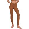 imageODODOS Cloud Feeling Ruched Yoga Leggings for Women 25quot  28quot High Waist Crossover Yoga PantsCaramel