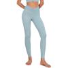 imageODODOS Cloud Feeling Ruched Yoga Leggings for Women 25quot  28quot High Waist Crossover Yoga PantsChambray