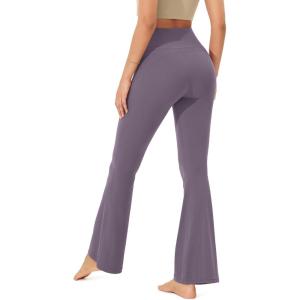 imageODODOS Cloud Feeling Flared Yoga Pants with Back Pocket for Women High Waist Casual Bootleg Lounge Pants 30quot32quot InseamAsh Violet