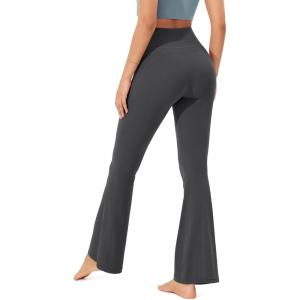 imageODODOS Cloud Feeling Flared Yoga Pants with Back Pocket for Women High Waist Casual Bootleg Lounge Pants 30quot32quot InseamCharcoal