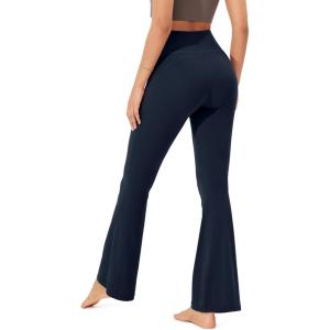 imageODODOS Cloud Feeling Flared Yoga Pants with Back Pocket for Women High Waist Casual Bootleg Lounge Pants 30quot32quot InseamDeep Navy