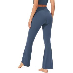 imageODODOS Cloud Feeling Flared Yoga Pants with Back Pocket for Women High Waist Casual Bootleg Lounge Pants 30quot32quot InseamInk Blue