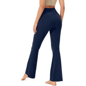 imageODODOS Cloud Feeling Flared Yoga Pants with Back Pocket for Women High Waist Casual Bootleg Lounge Pants 30quot32quot InseamNavy