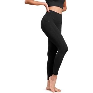 imageODODOS ODLIFT 78 Compression Leggings with Pockets for Women 25quot High Waist Workout Yoga PantsBlack
