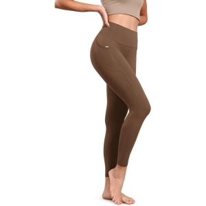 imageODODOS ODLIFT 78 Compression Leggings with Pockets for Women 25quot High Waist Workout Yoga PantsBrunette
