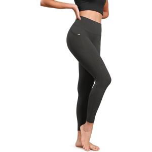 imageODODOS ODLIFT 78 Compression Leggings with Pockets for Women 25quot High Waist Workout Yoga PantsOnyx Black