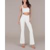 imageODODOS Womens Bootcut Yoga Pants Tummy Control Non See Through Bootleg Gym Workout PantsWhite