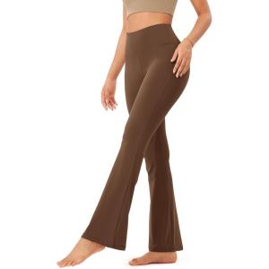 imageODODOS Womens Bootcut Yoga Pants Tummy Control Non See Through Bootleg Gym Workout PantsBrunette