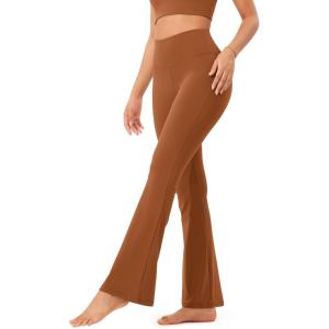 imageODODOS Womens Bootcut Yoga Pants Tummy Control Non See Through Bootleg Gym Workout PantsCaramel