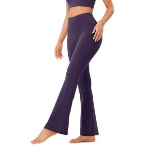 imageODODOS Womens Bootcut Yoga Pants Tummy Control Non See Through Bootleg Gym Workout PantsDark Purple