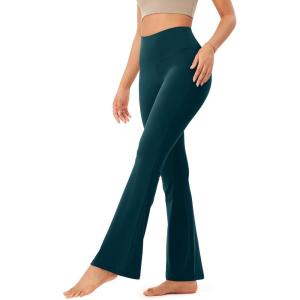 imageODODOS Womens Bootcut Yoga Pants Tummy Control Non See Through Bootleg Gym Workout PantsForest Teal