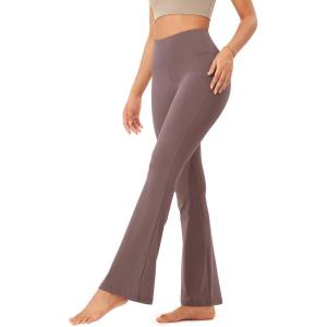 imageODODOS Womens Bootcut Yoga Pants Tummy Control Non See Through Bootleg Gym Workout PantsPurple Taupe