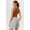 imageODODOS Cloud Feeling High Neck Crop Tank for Women Double Layer Sleeveless Casual Yoga Cropped TopsCaramel