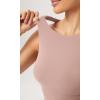 imageODODOS Cloud Feeling High Neck Crop Tank for Women Double Layer Sleeveless Casual Yoga Cropped TopsDusty Pink