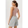 imageODODOS Cloud Feeling High Neck Crop Tank for Women Double Layer Sleeveless Casual Yoga Cropped TopsDusty Pink