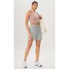 imageODODOS Cloud Feeling High Neck Crop Tank for Women Double Layer Sleeveless Casual Yoga Cropped TopsDusty Pink