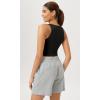 imageODODOS Cloud Feeling High Neck Crop Tank for Women Double Layer Sleeveless Casual Yoga Cropped TopsOnyx Black